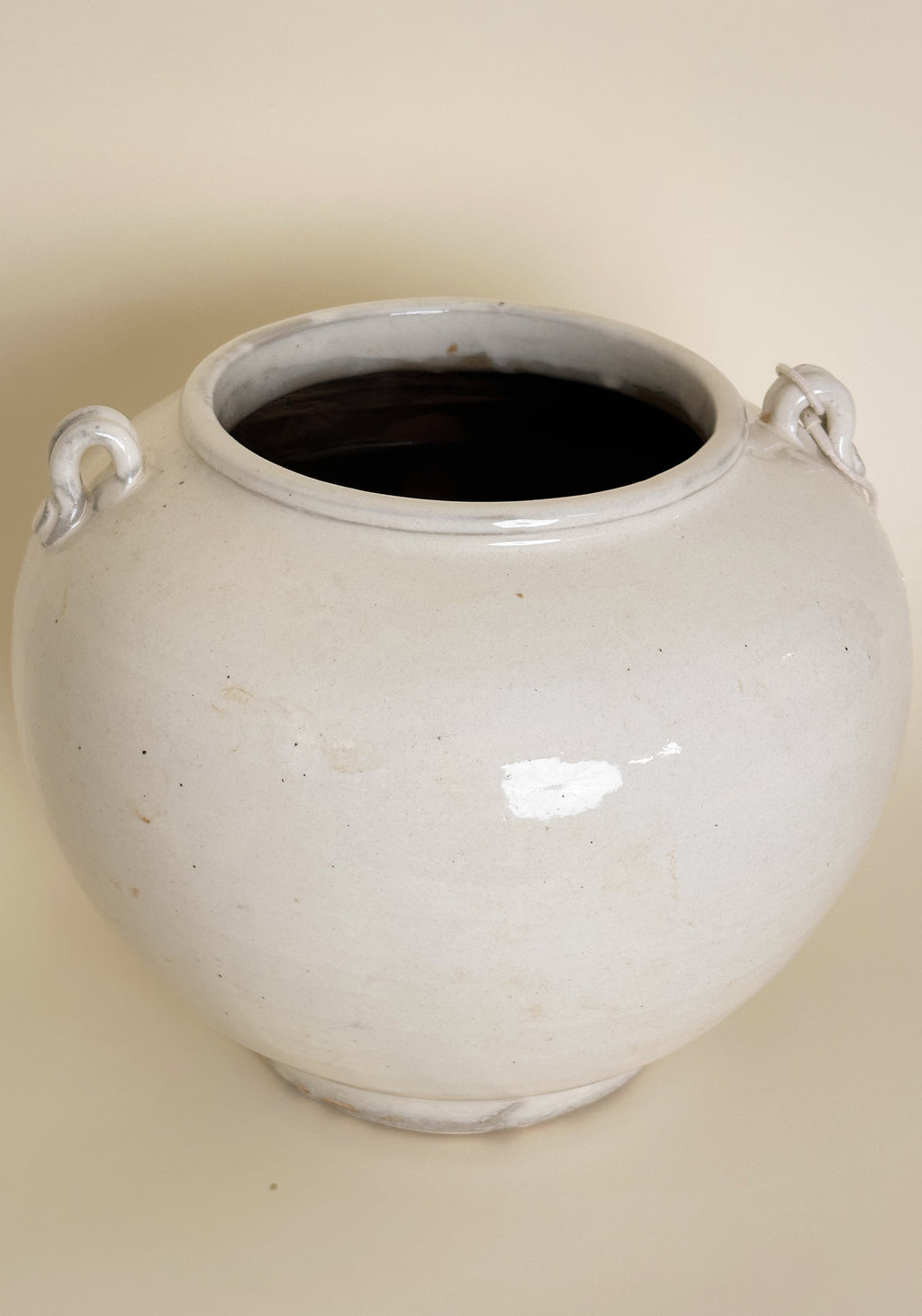 Cream Glazed Vintage Inspired Pot image 1
