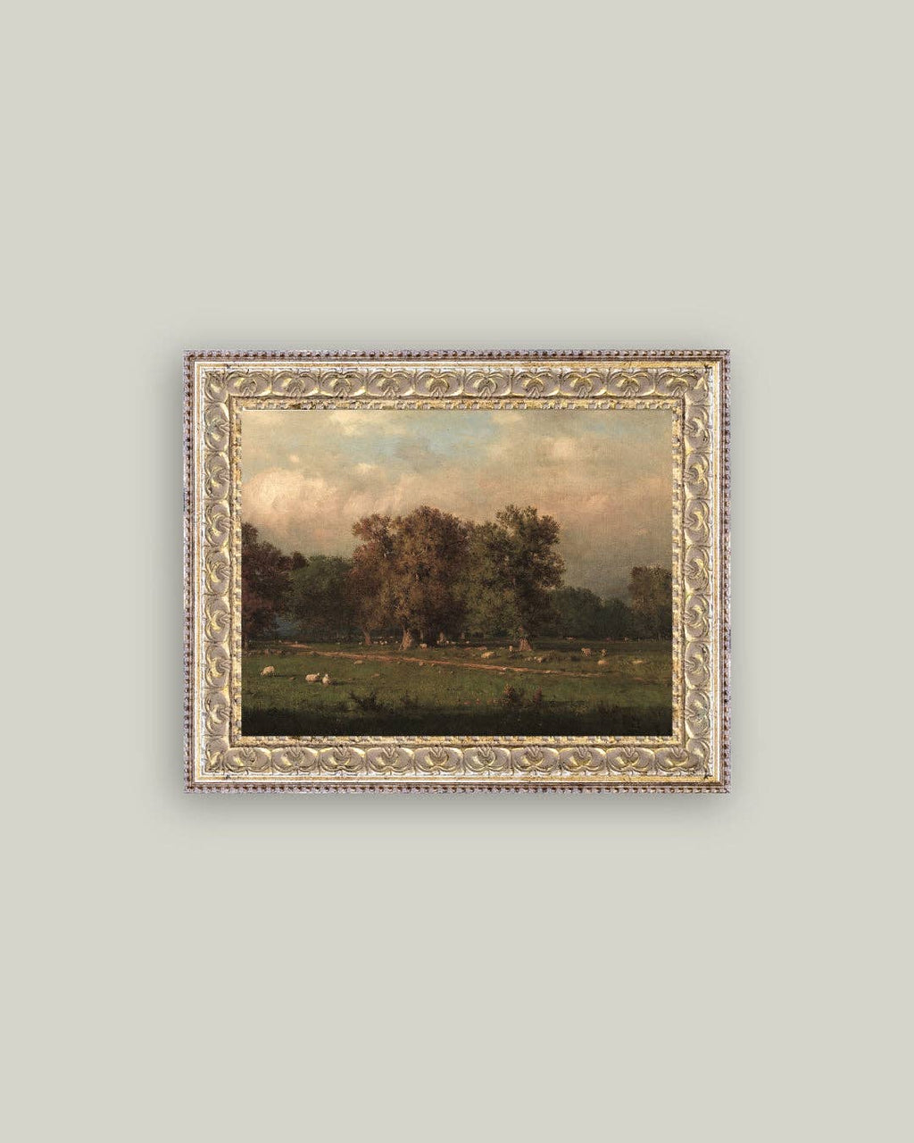 Sheep Farm Framed Antique Art