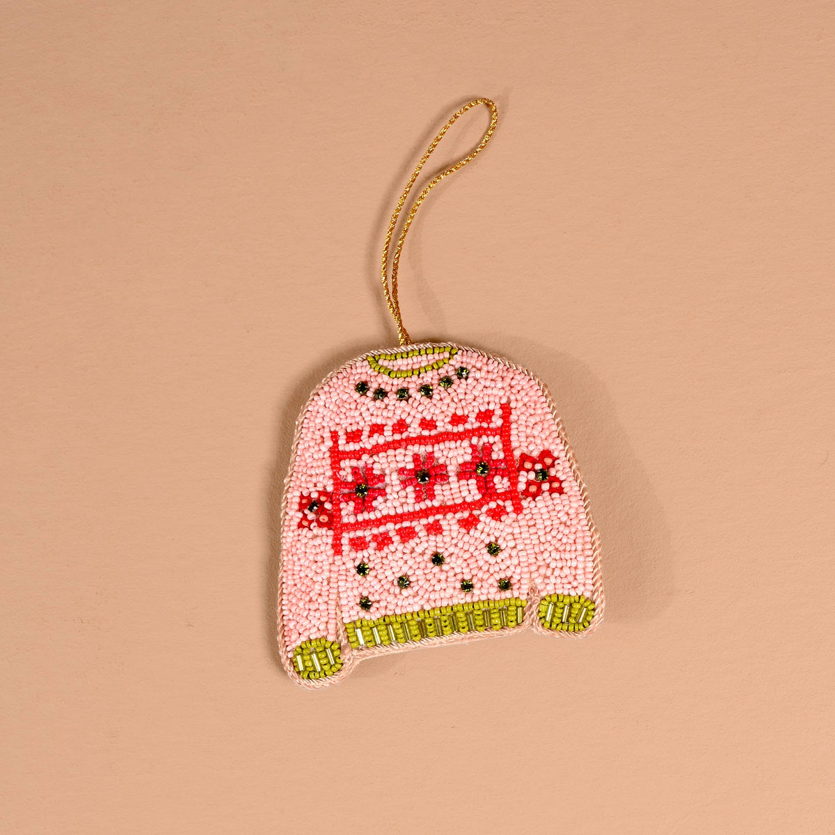 Handcrafted Beaded Ornament-Christmas Sweater
