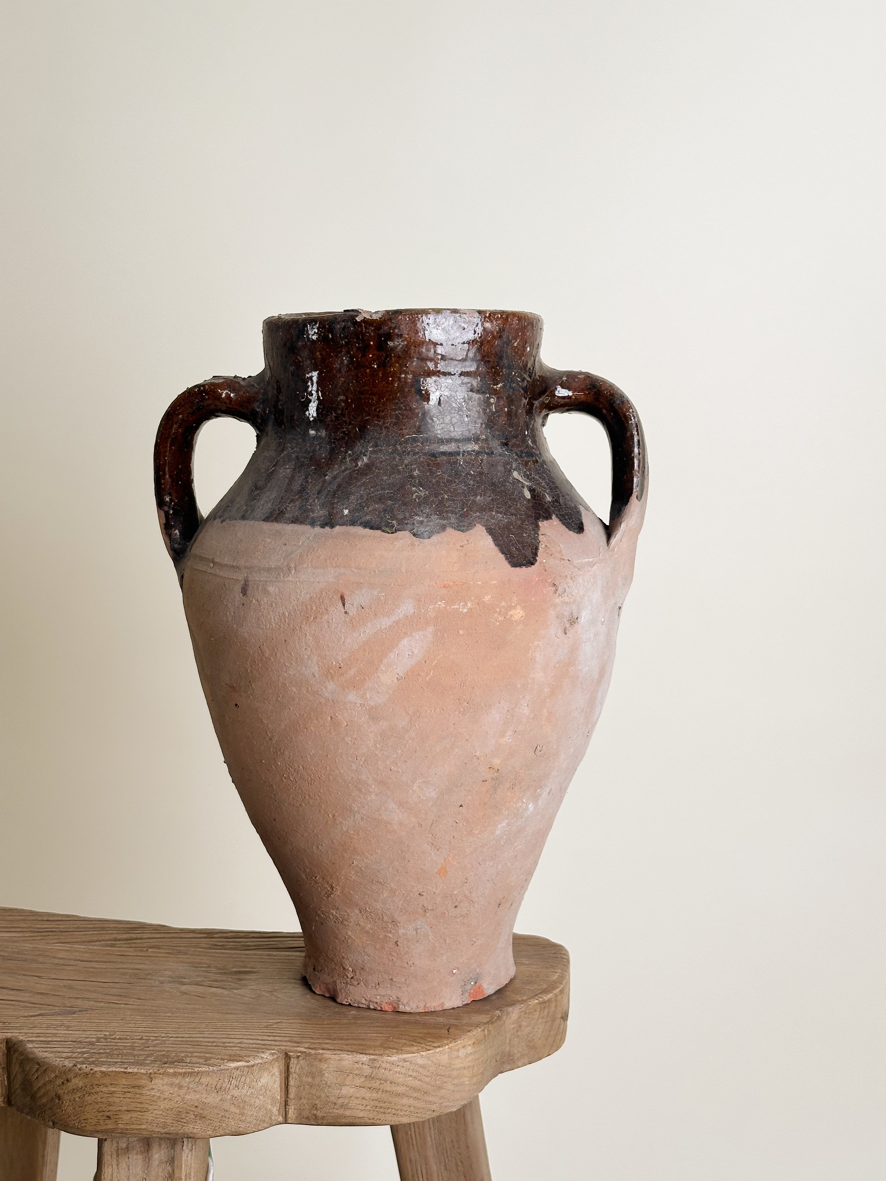 Semi Glazed Antique Turkish Pot image 1