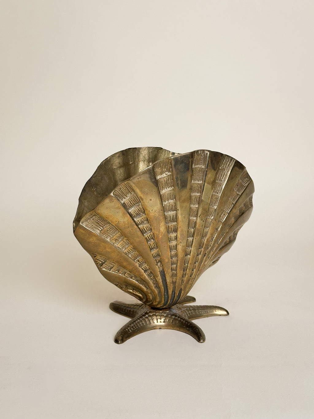 Vintage Brass Shell Vase image 0