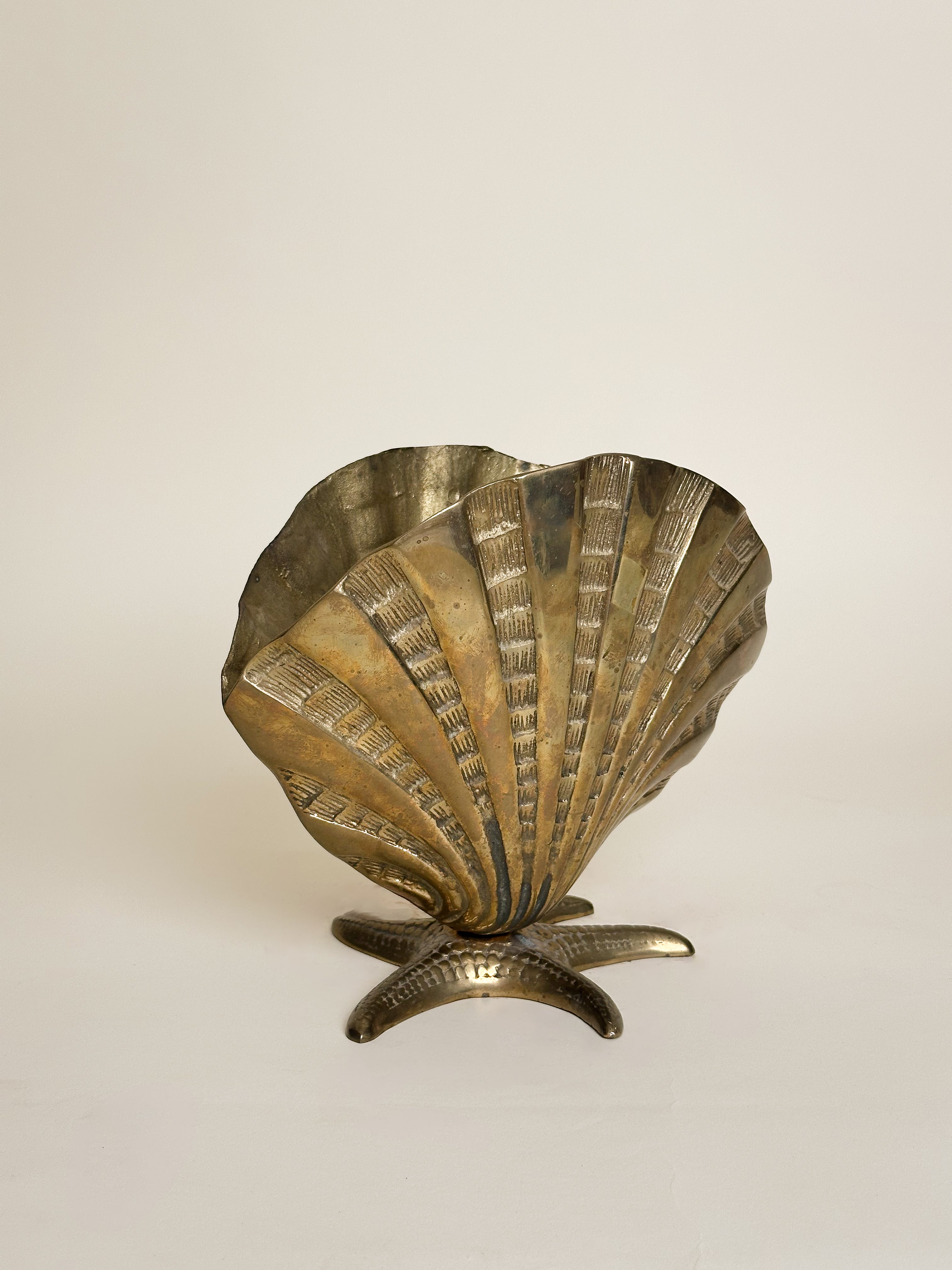 Vintage Brass Shell Vase image 0