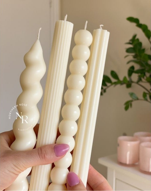 Clara Pinstripe Taper Candle image 5