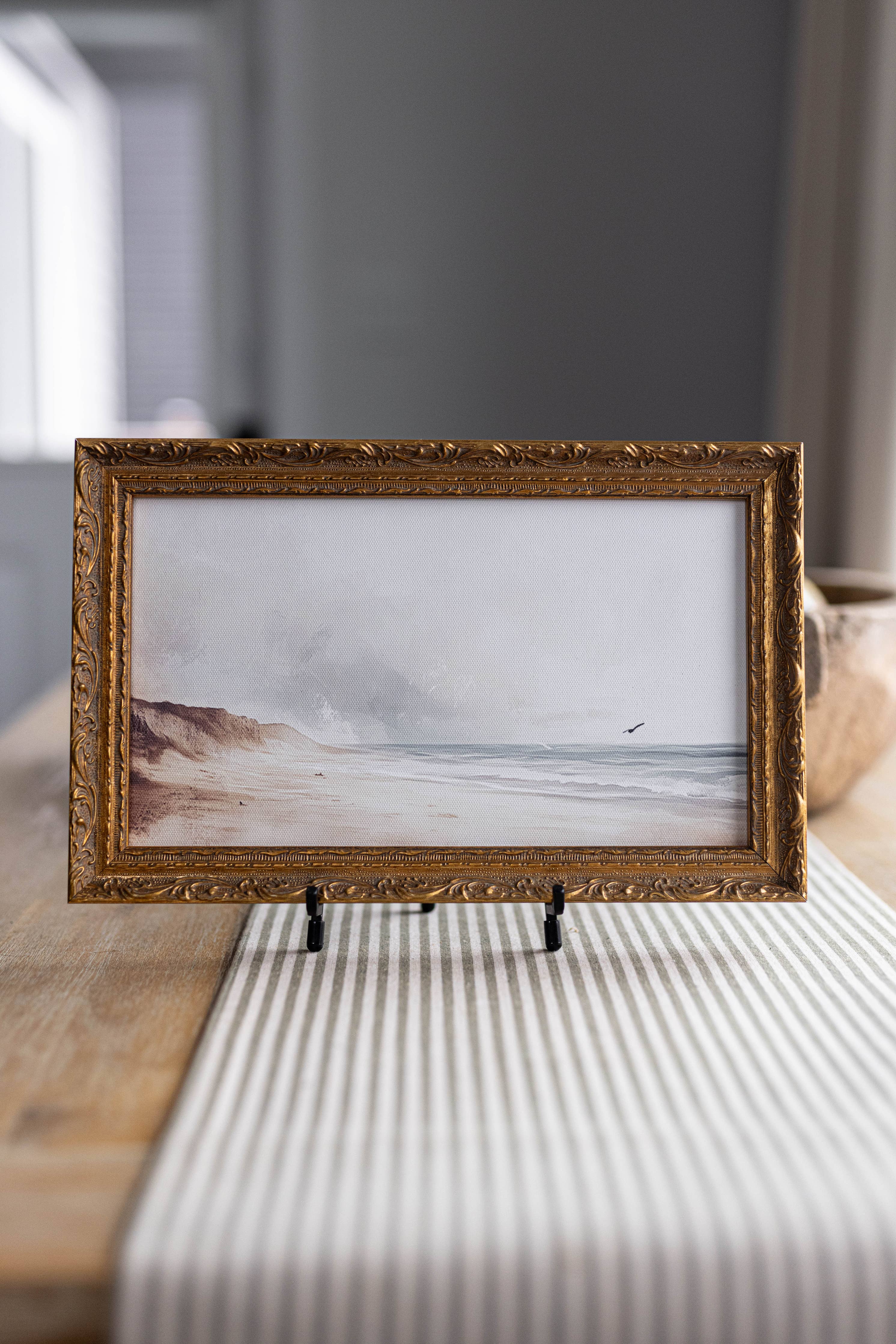 Vintage Seaside | French Brass Inspired Gold Mould Framed Art