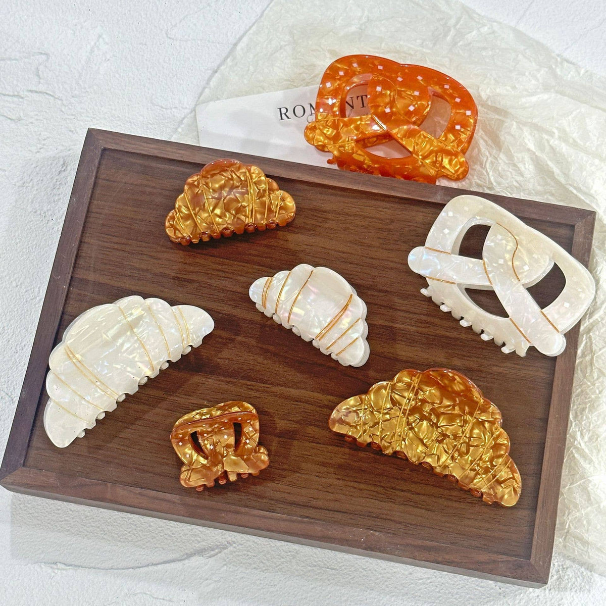 Croissant Pretzel Hair Claw Clip | Picnic Bakery Style