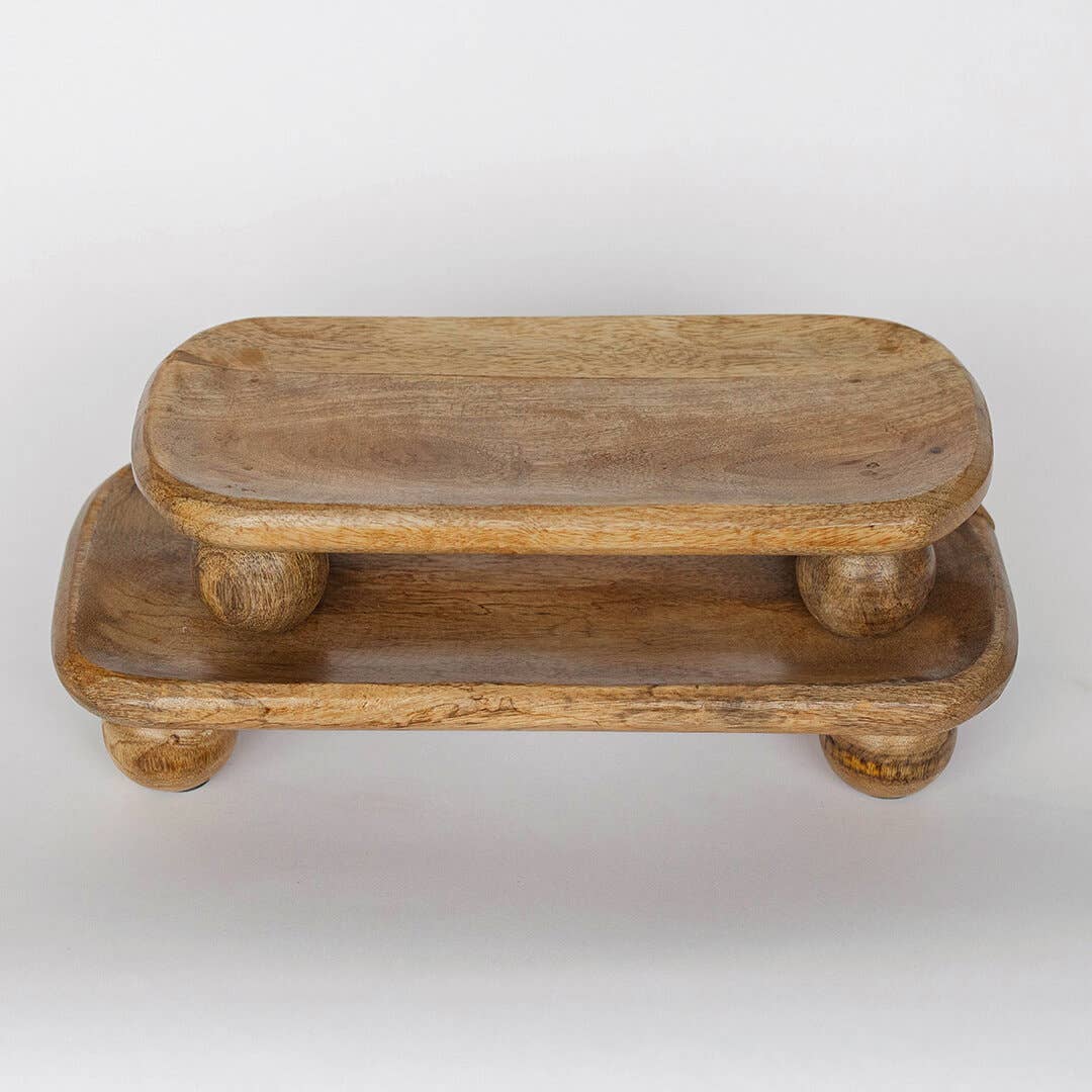 Wooden Tray Round Feet
