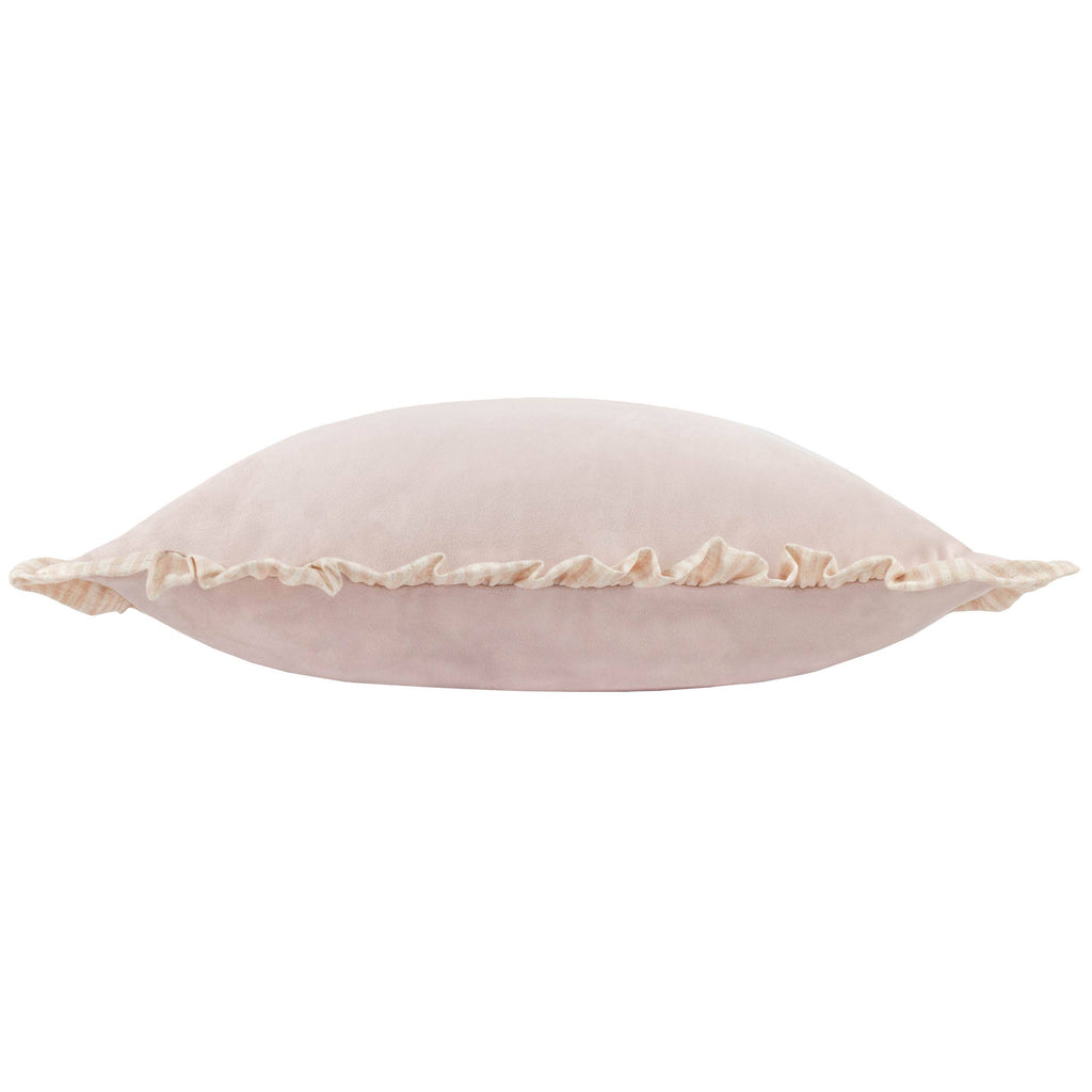 Ruffle Matte Velvet Cushion Cover Pink