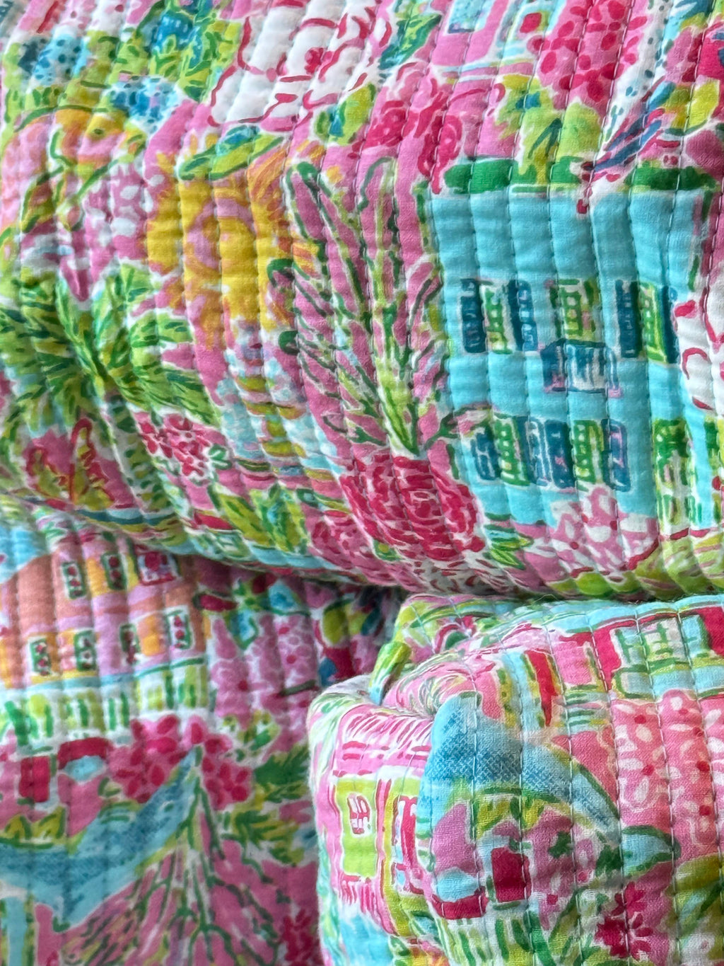 Block Printed and Handmade large waterproof toiletry pouch