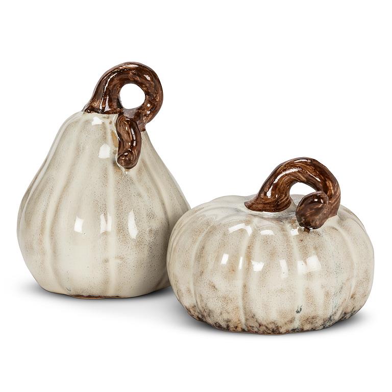 Ceramic Pumpkins - Ivory