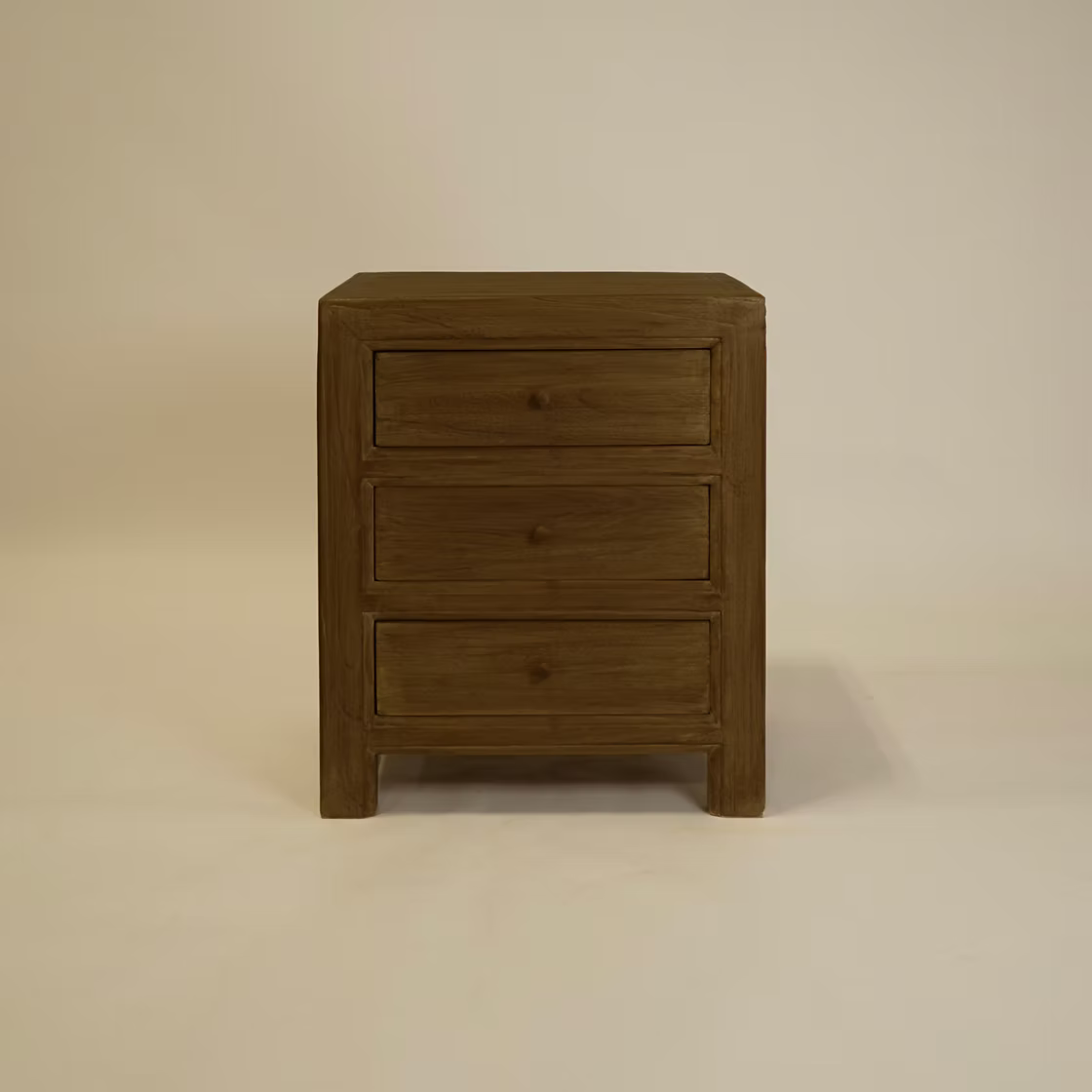 Elm Wood Nightstand with Drawers image 4