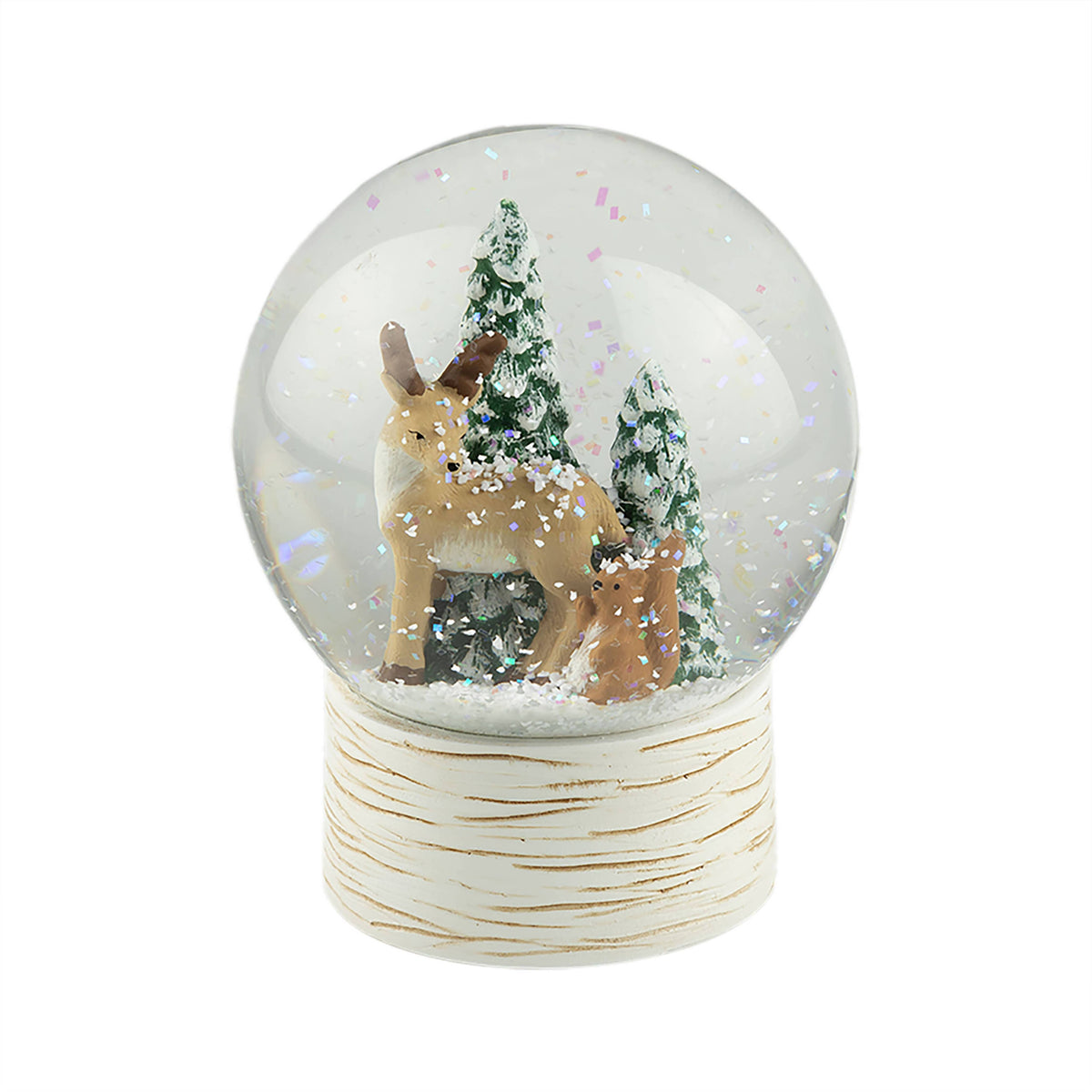 Snow globe,deer & squirrel w/ tree scene