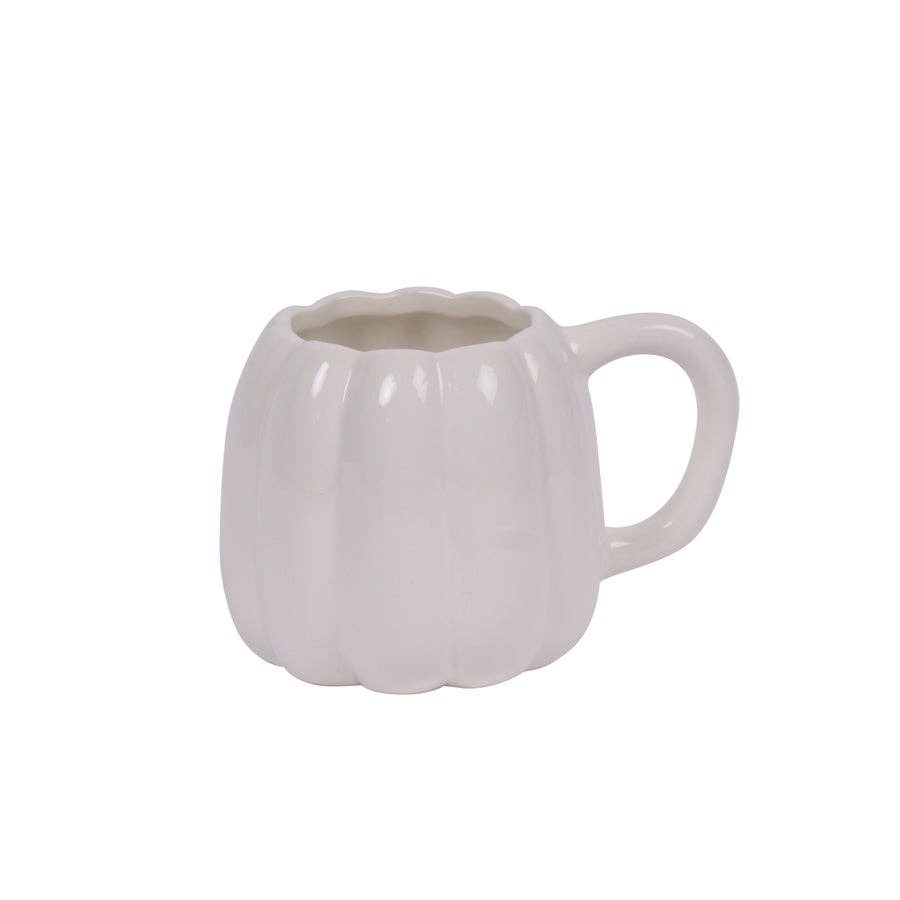 Pumpkin Shaped Mug White