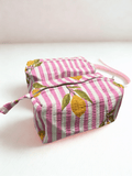 Block Printed and Handmade large waterproof toiletry pouch  (Copy)