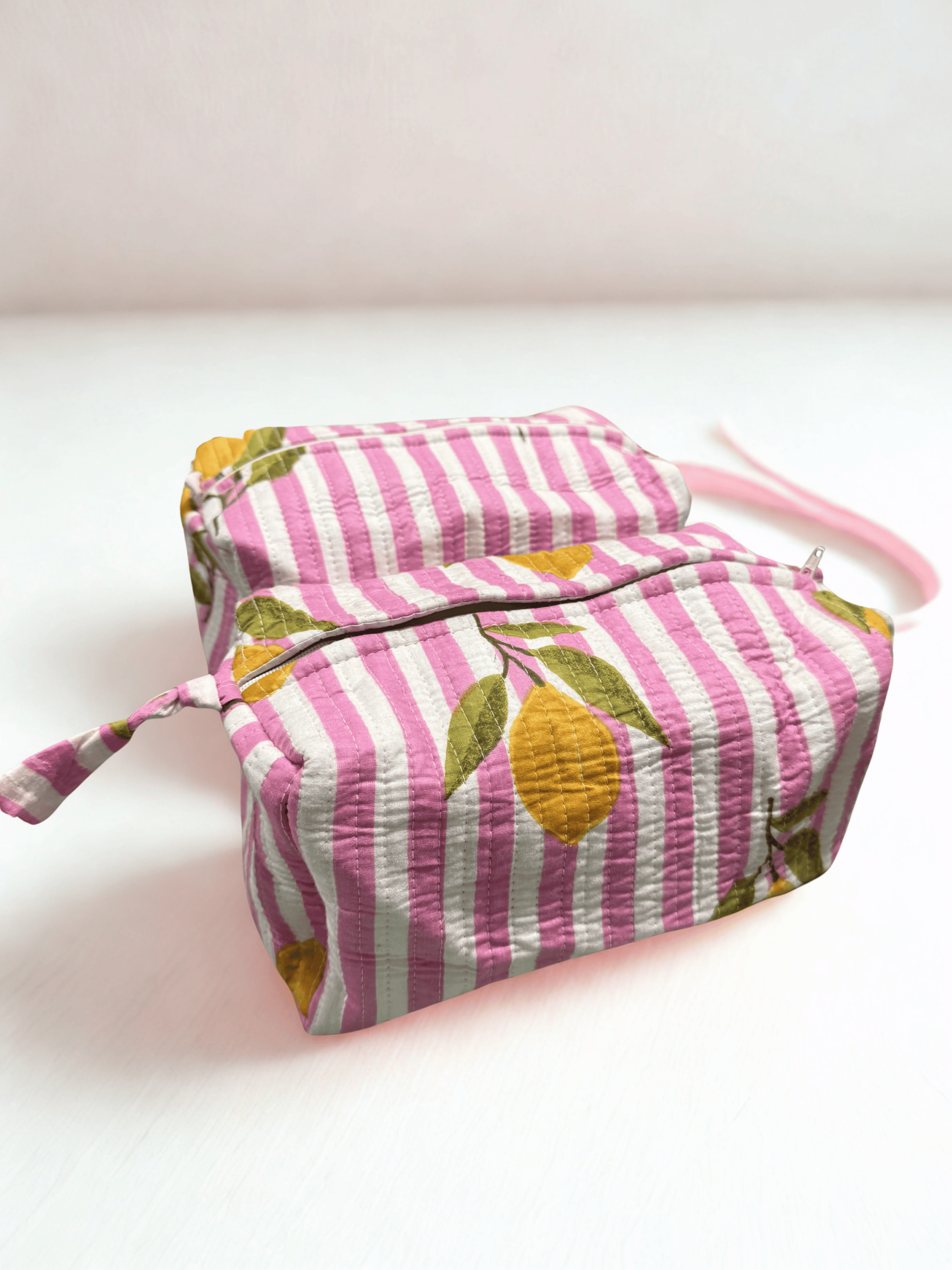 Block Printed and Handmade large waterproof toiletry pouch  (Copy)