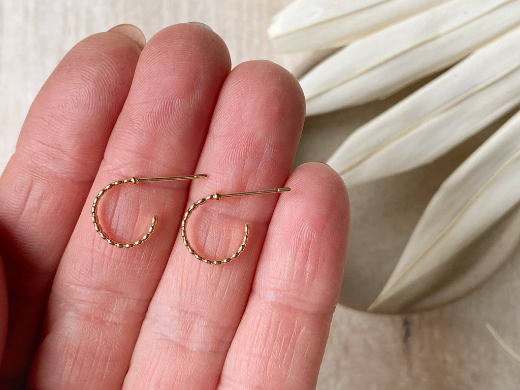 Delia Gold Plated Brass Hoop Earrings