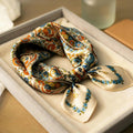 100% Mulberry Silk Paisley Print Twilly Bandana Scarf