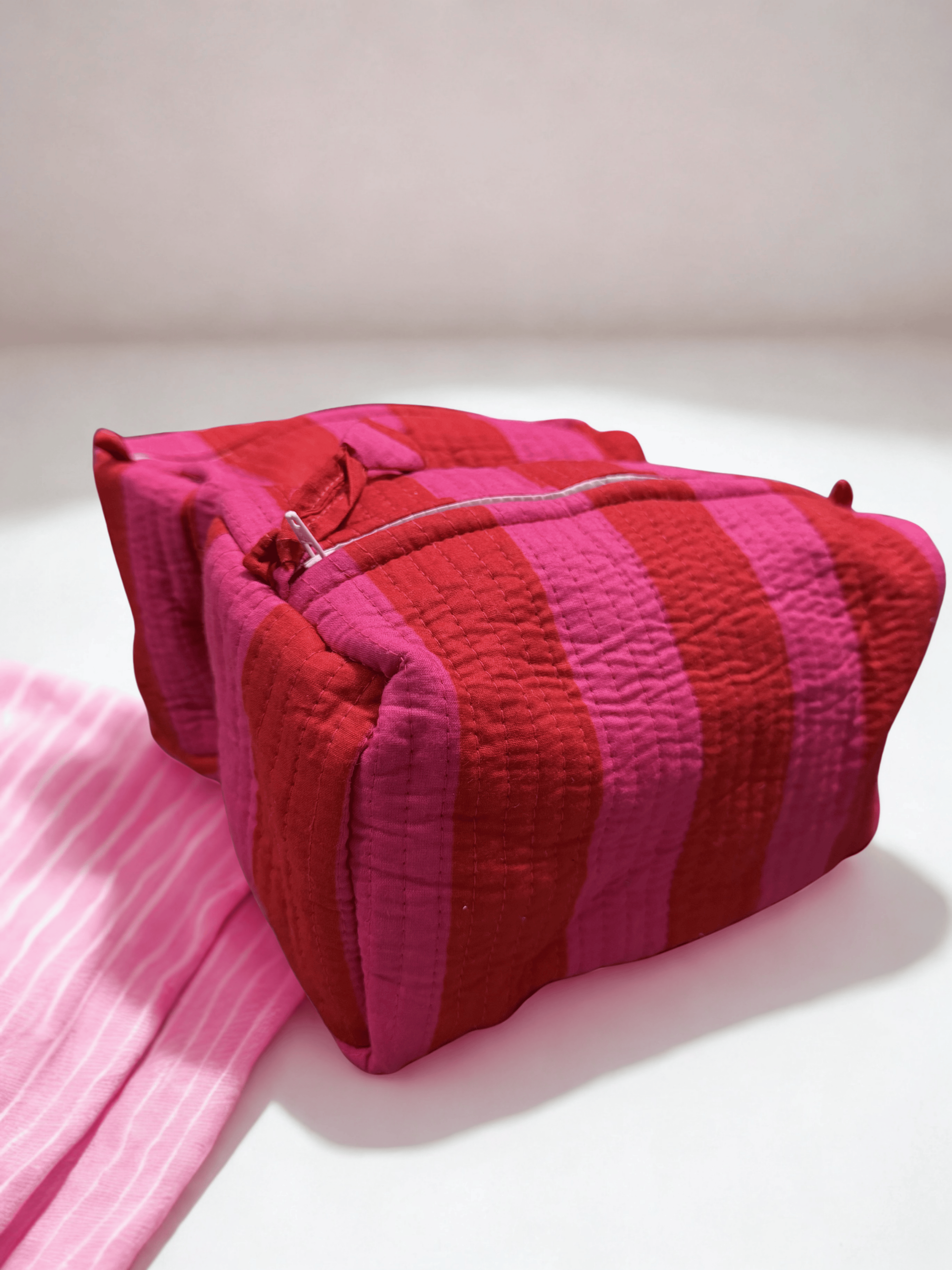 Block Printed and Handmade large waterproof toiletry pouch