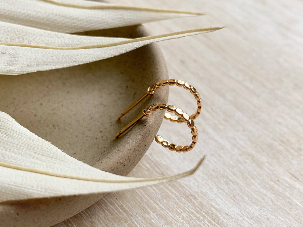 Delia Gold Plated Brass Hoop Earrings
