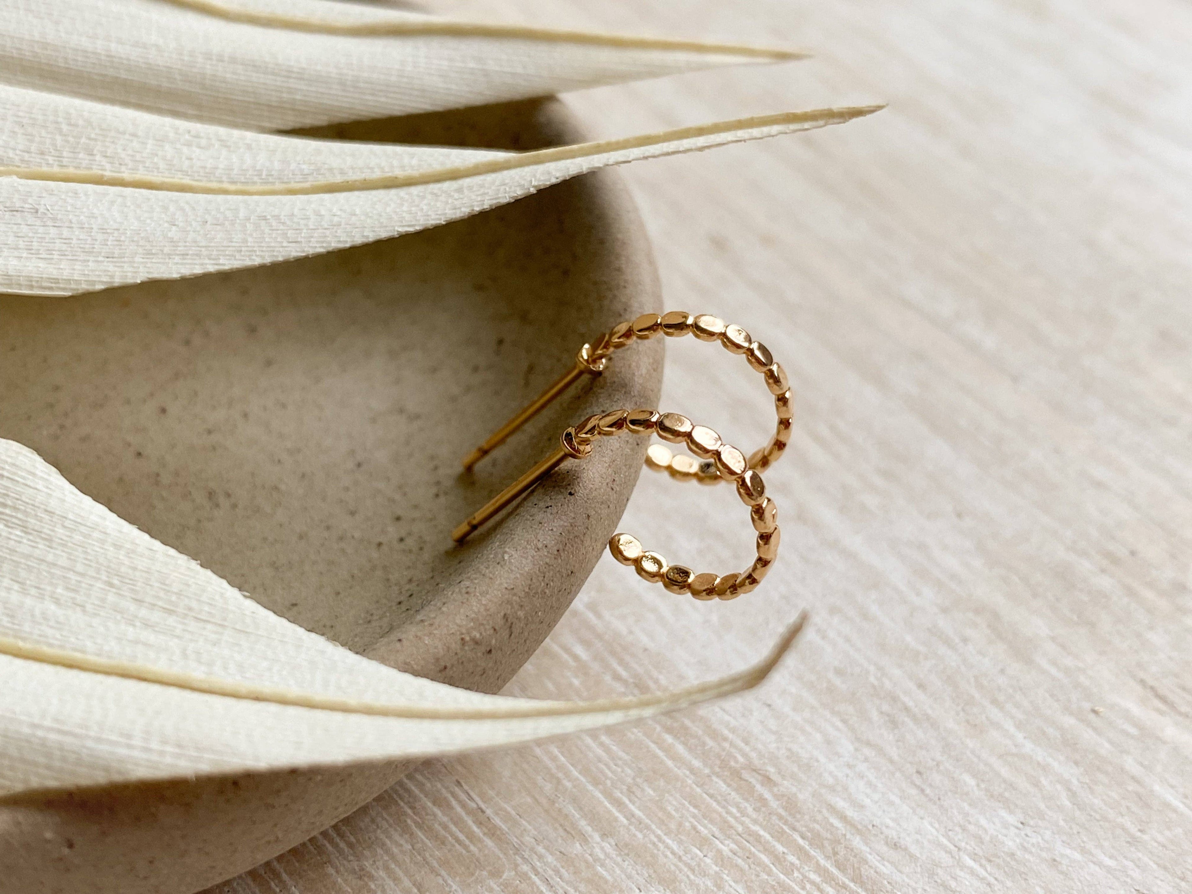 Delia Gold Plated Brass Hoop Earrings