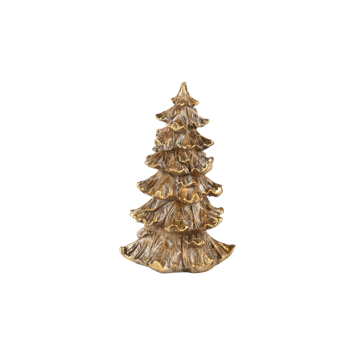 Antique Gold Finish Resin Fir Tree - 3 inches