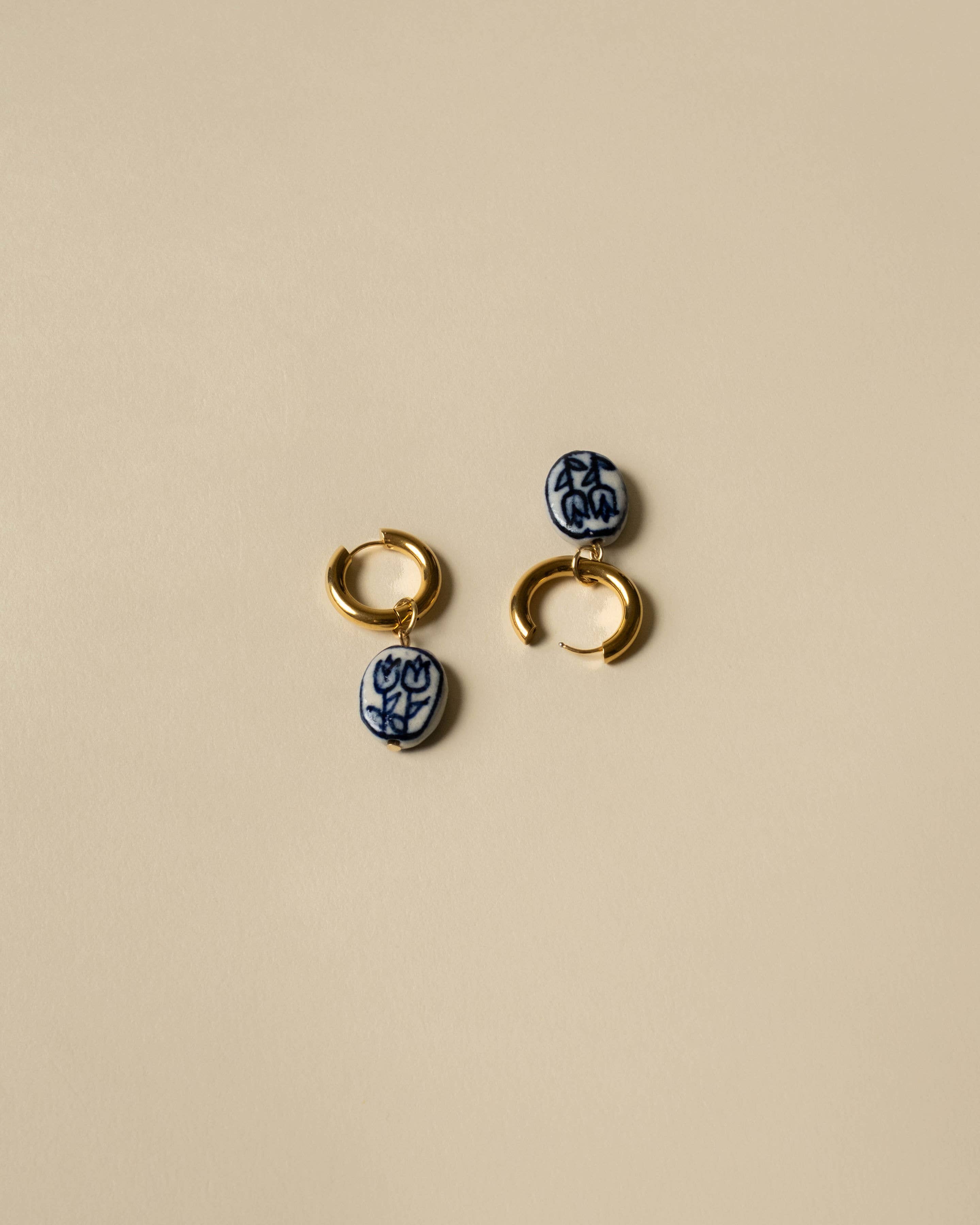 Chloe Tulip Porcelain Bead Hoops