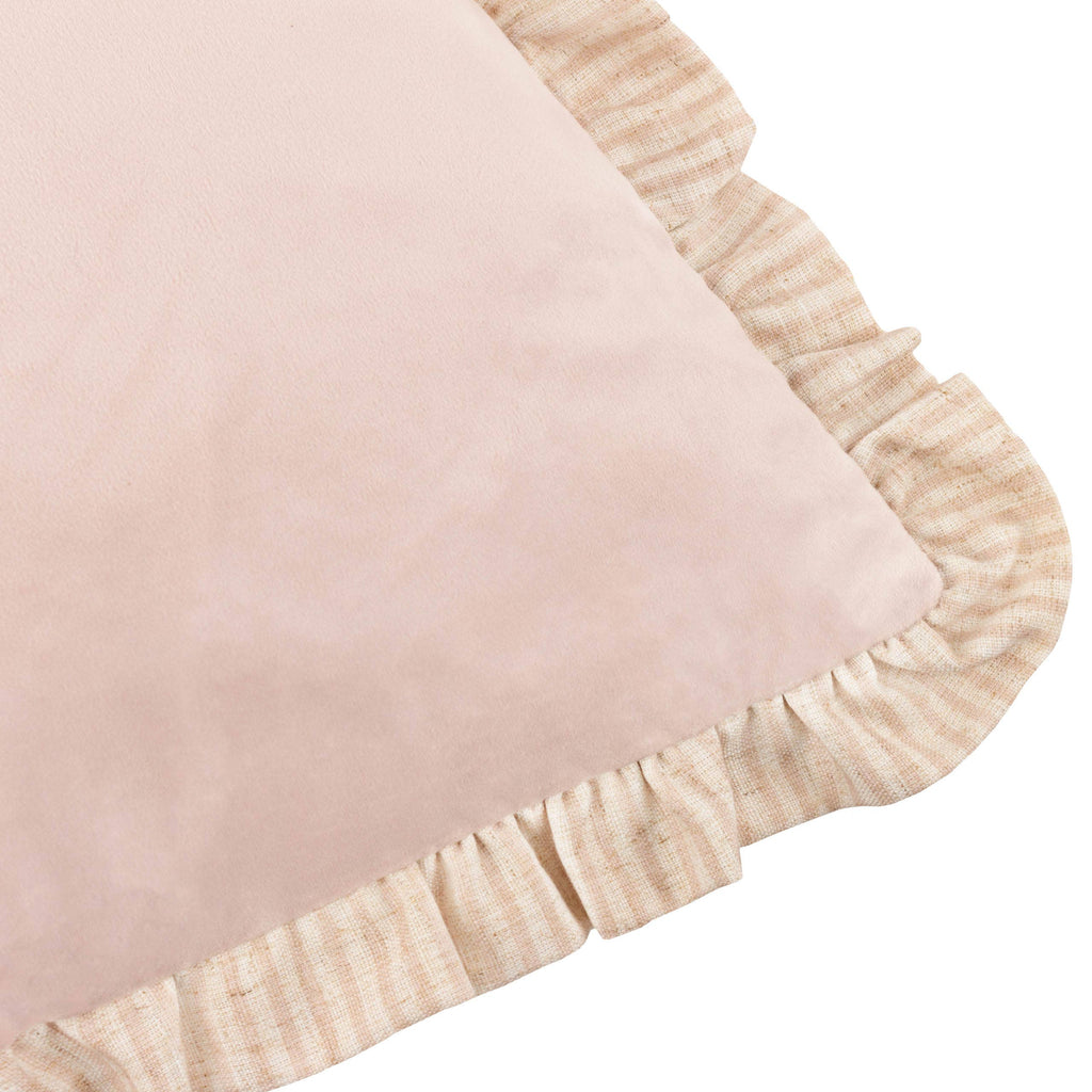 Ruffle Matte Velvet Cushion Cover Pink