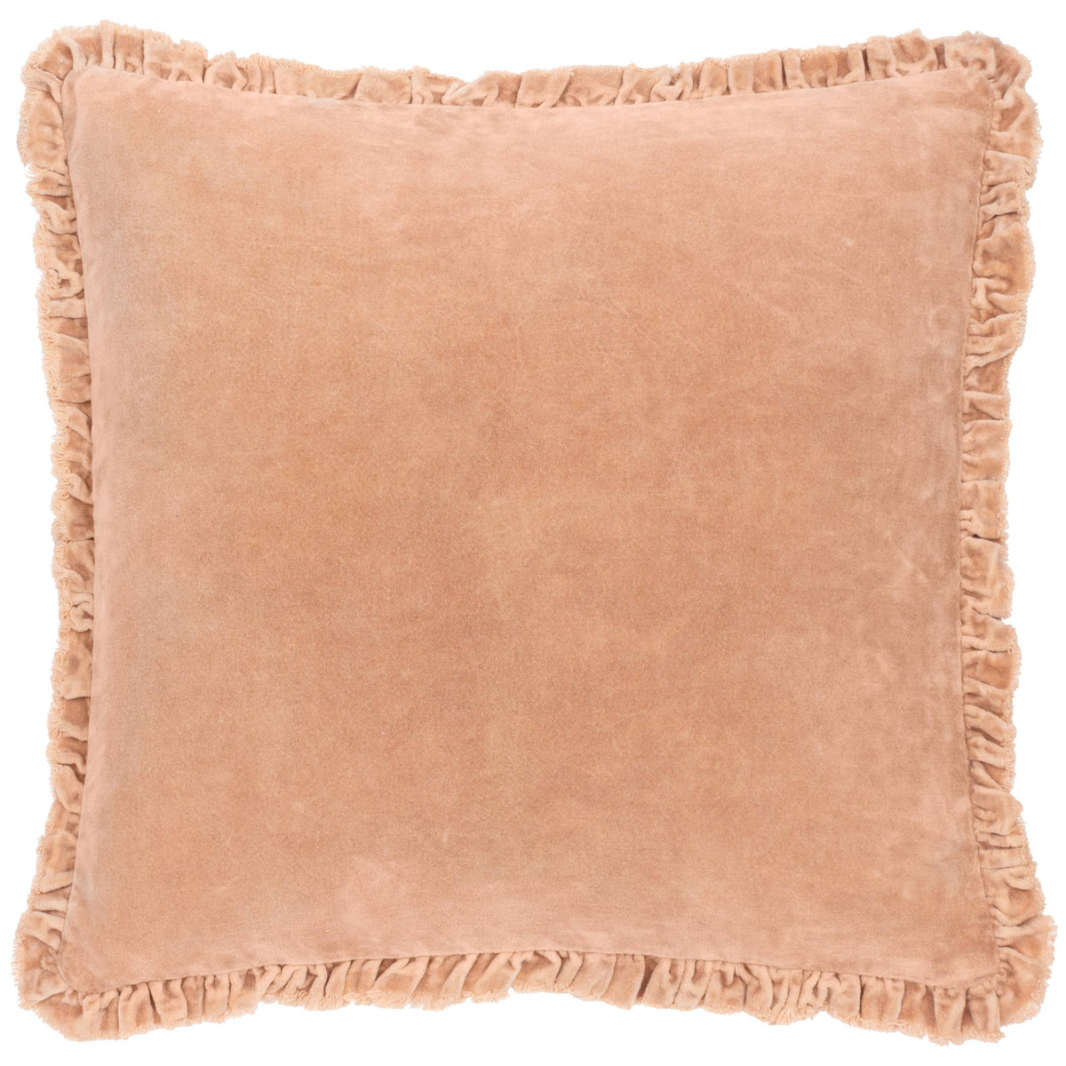 Washed Cotton Velvet Cushion Cover Cashew