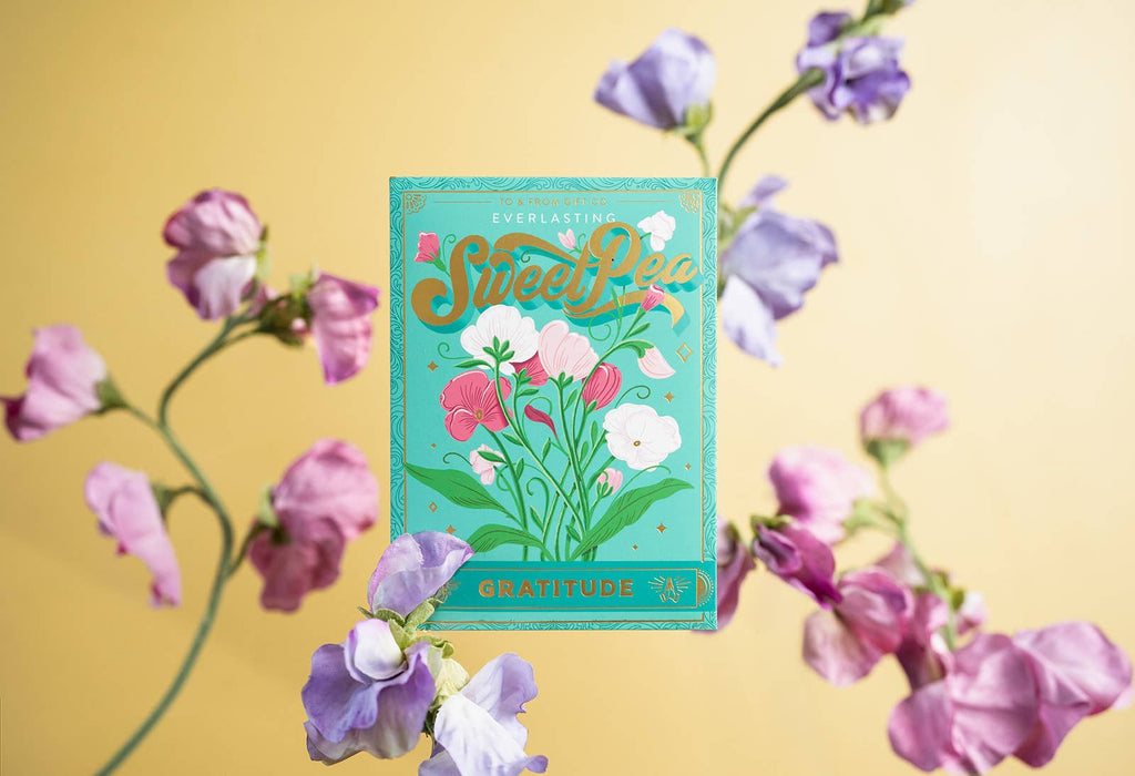 Seed Packet - Sweet Pea Flowers (Gratitude) - Gold Foil