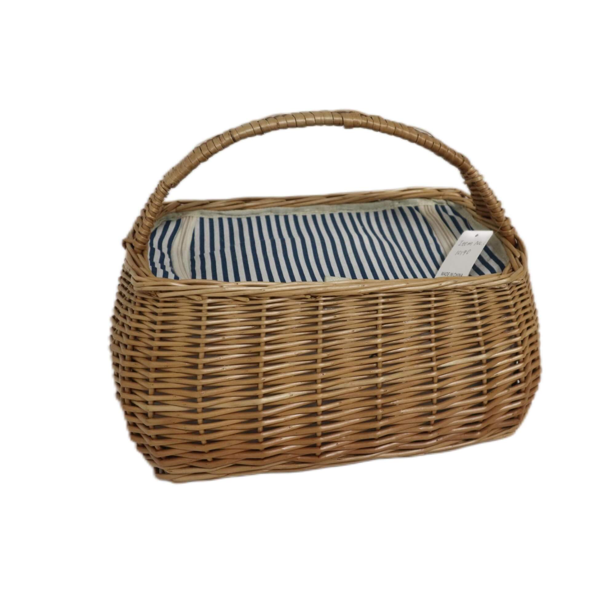 RECTANGULAR WILLOW PICNIC  BASKET- COOLER LINING