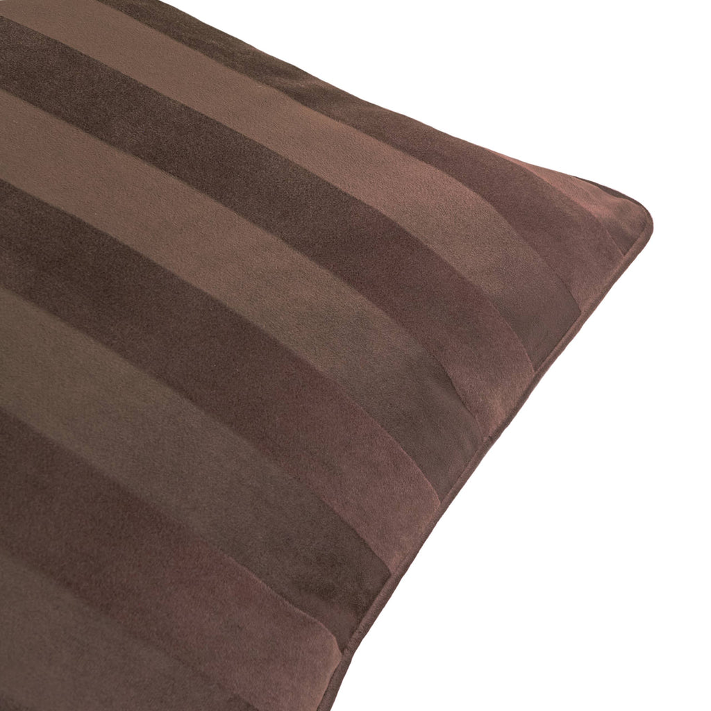 Regency Stripe Velvet Cushion Chocolate