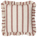 Square Striped Ruffle Cushion Cover - Clay Pink
