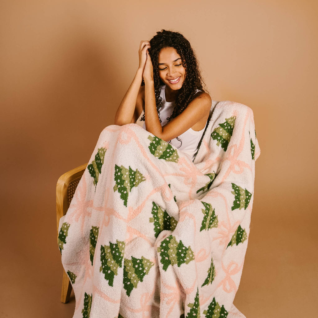 Cozy Dreams Luxe Blanket-Twinkling Trees