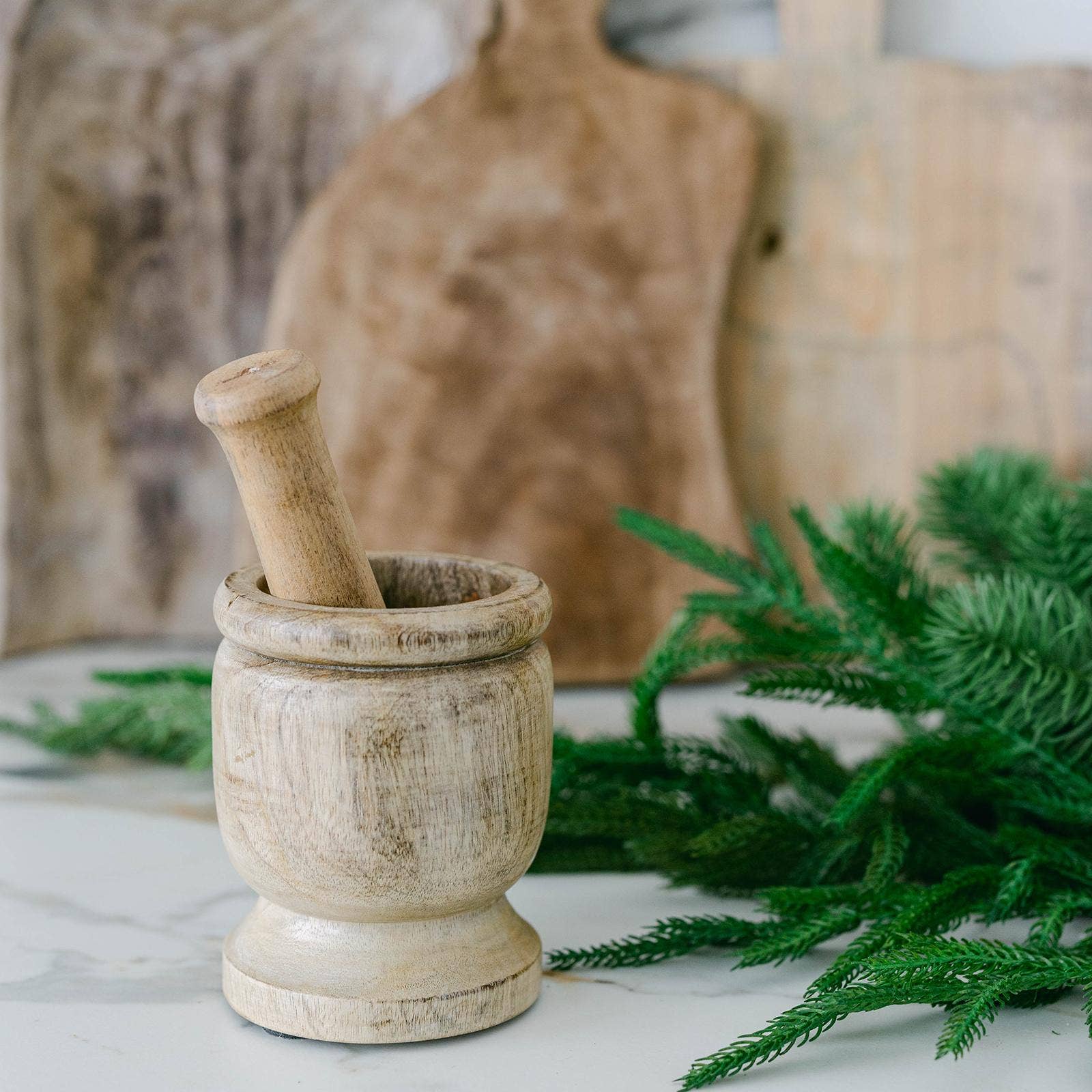 Wooden Mortar and Pestle