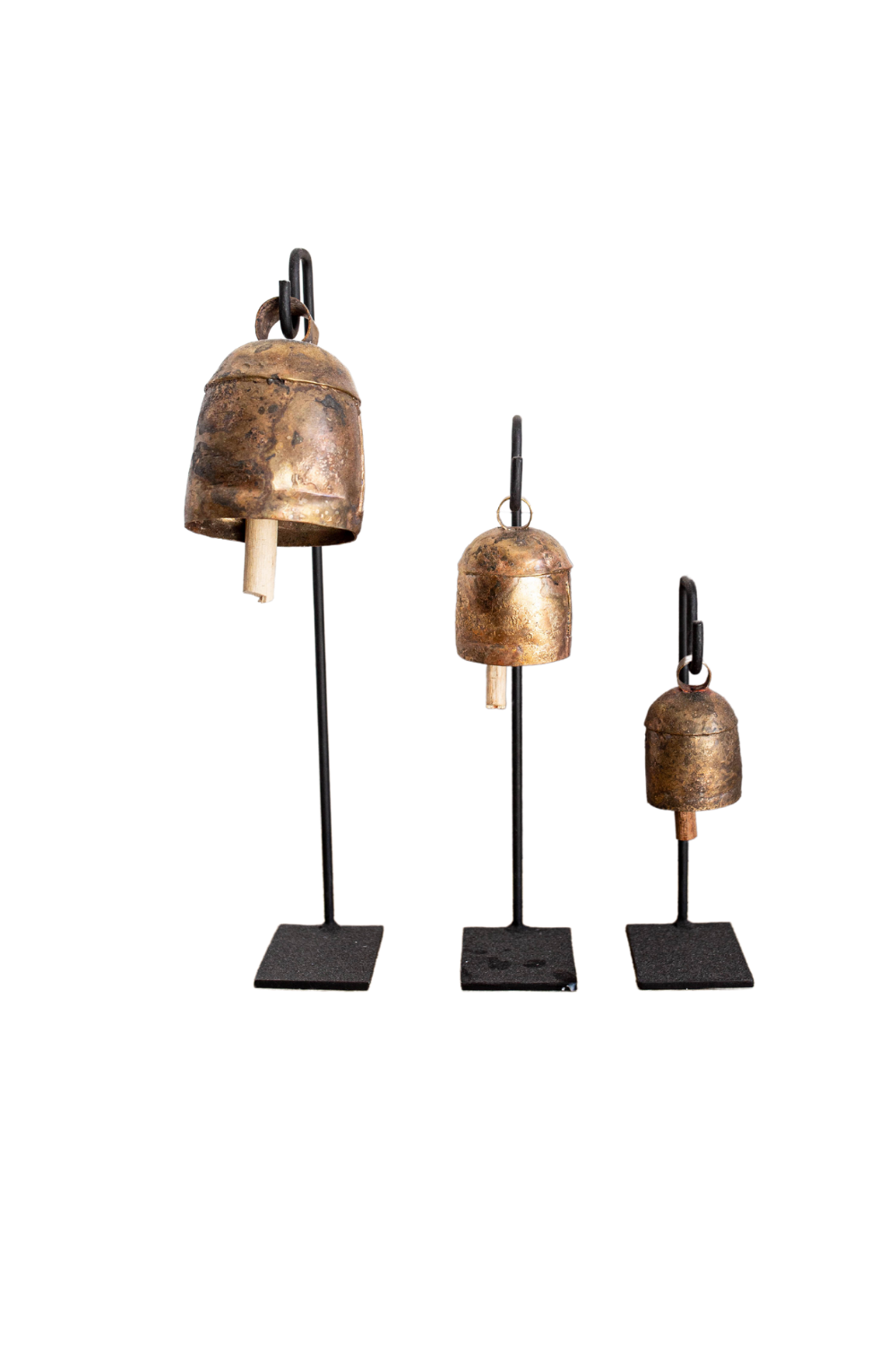 Vintage Inspired Iron Bell Stands Shelf Styling
