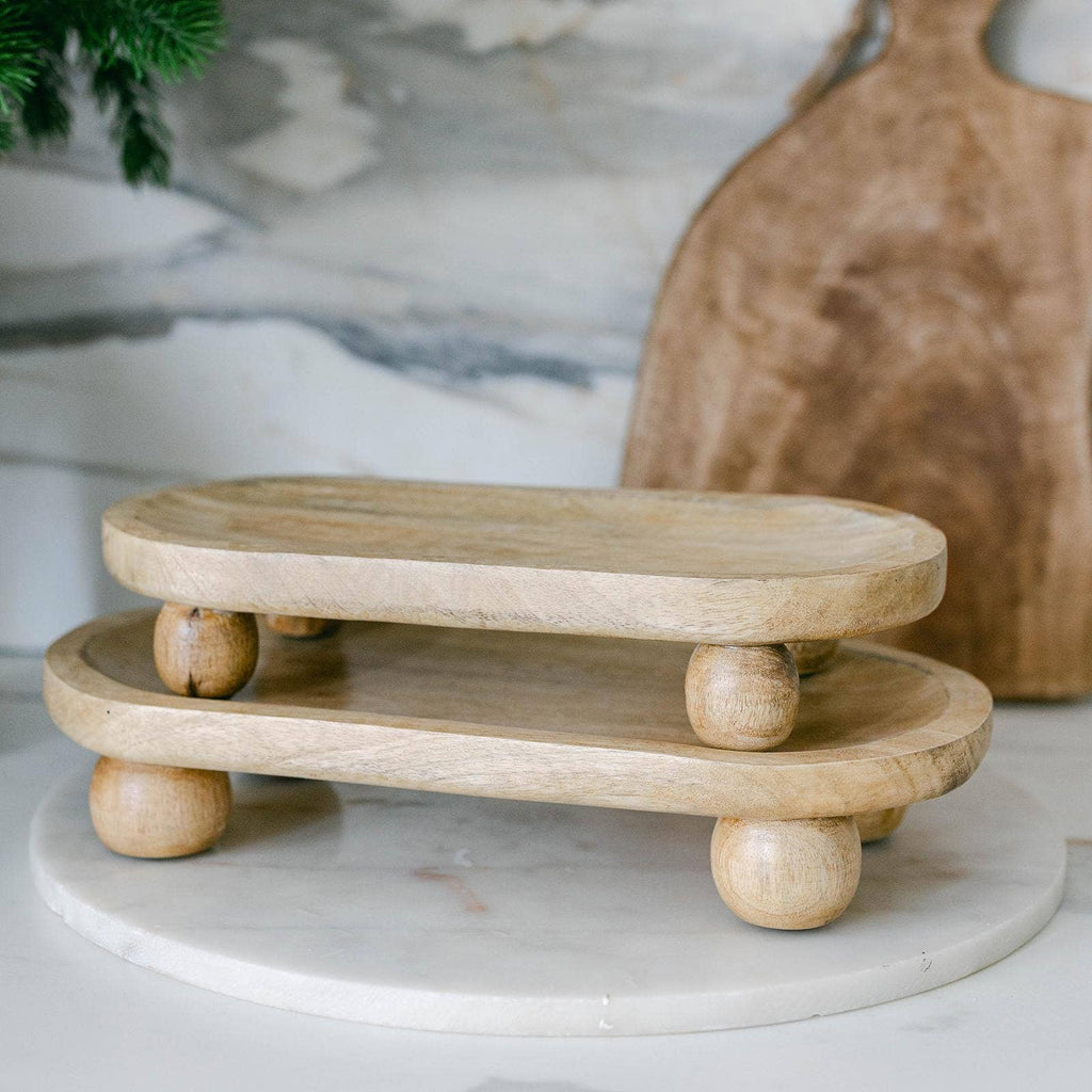 Wooden Tray Round Feet