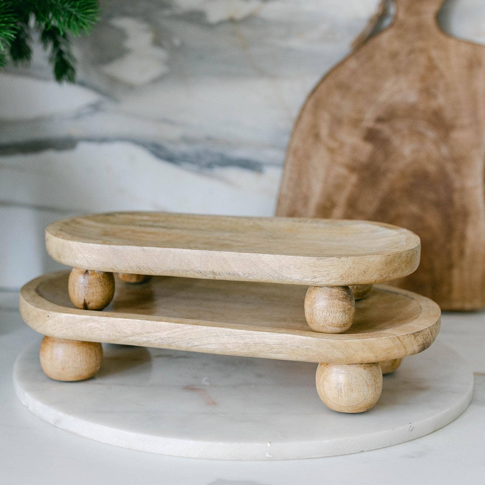 Wooden Tray Round Feet