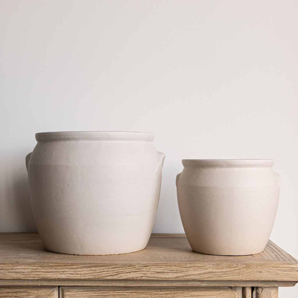French Replica White Matte Confit Crock Pot Small