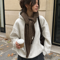 Striped Wool Blend Triangle Scarf | Boutique Fall Accessory