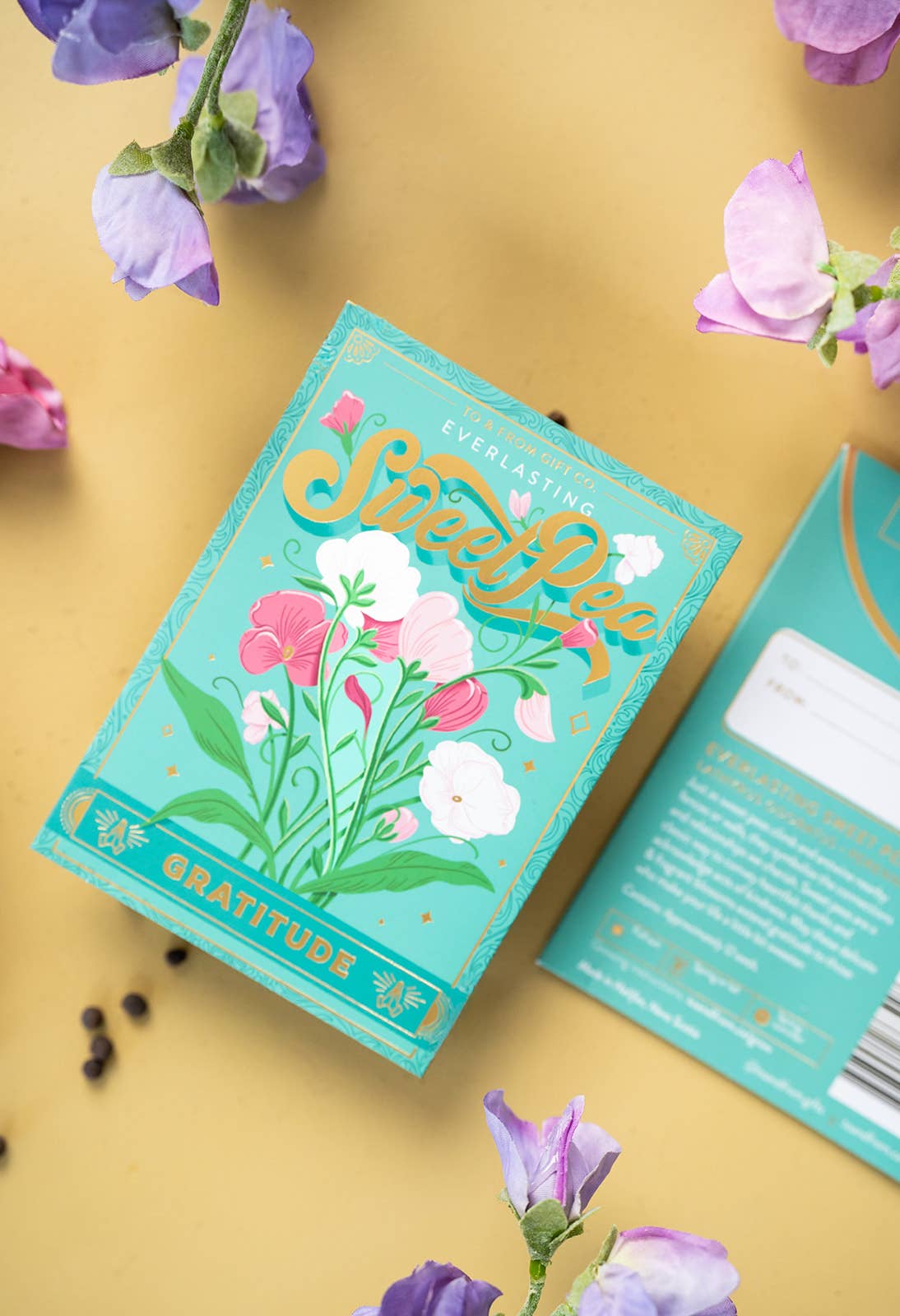 Seed Packet - Sweet Pea Flowers (Gratitude) - Gold Foil