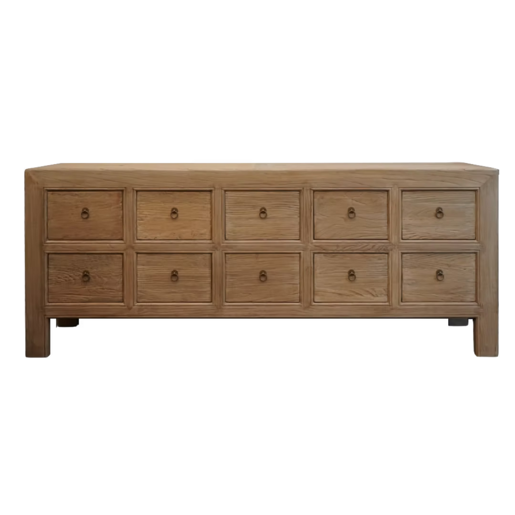 Ashford 10 Drawer Elm Wood Sideboard image 0