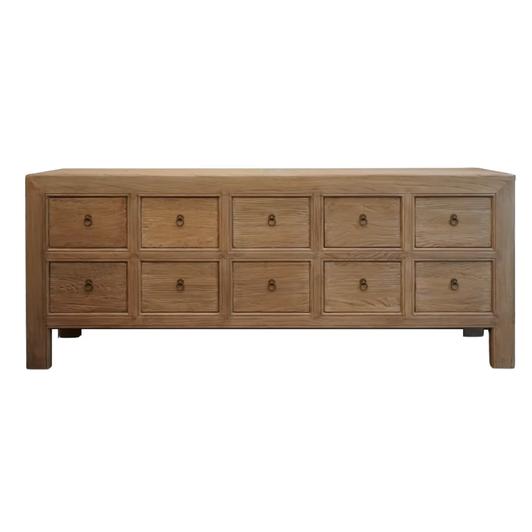 Ashford 10 Drawer Elm Wood Sideboard image 0