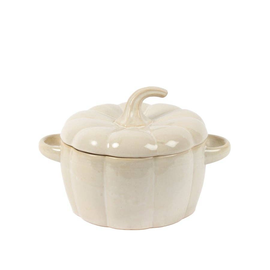 Pumpkin Covered Casserole Dish Large Stone