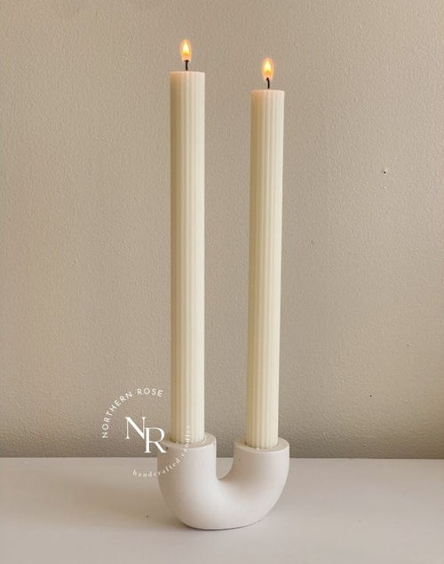 Clara Pinstripe Taper Candle image 1