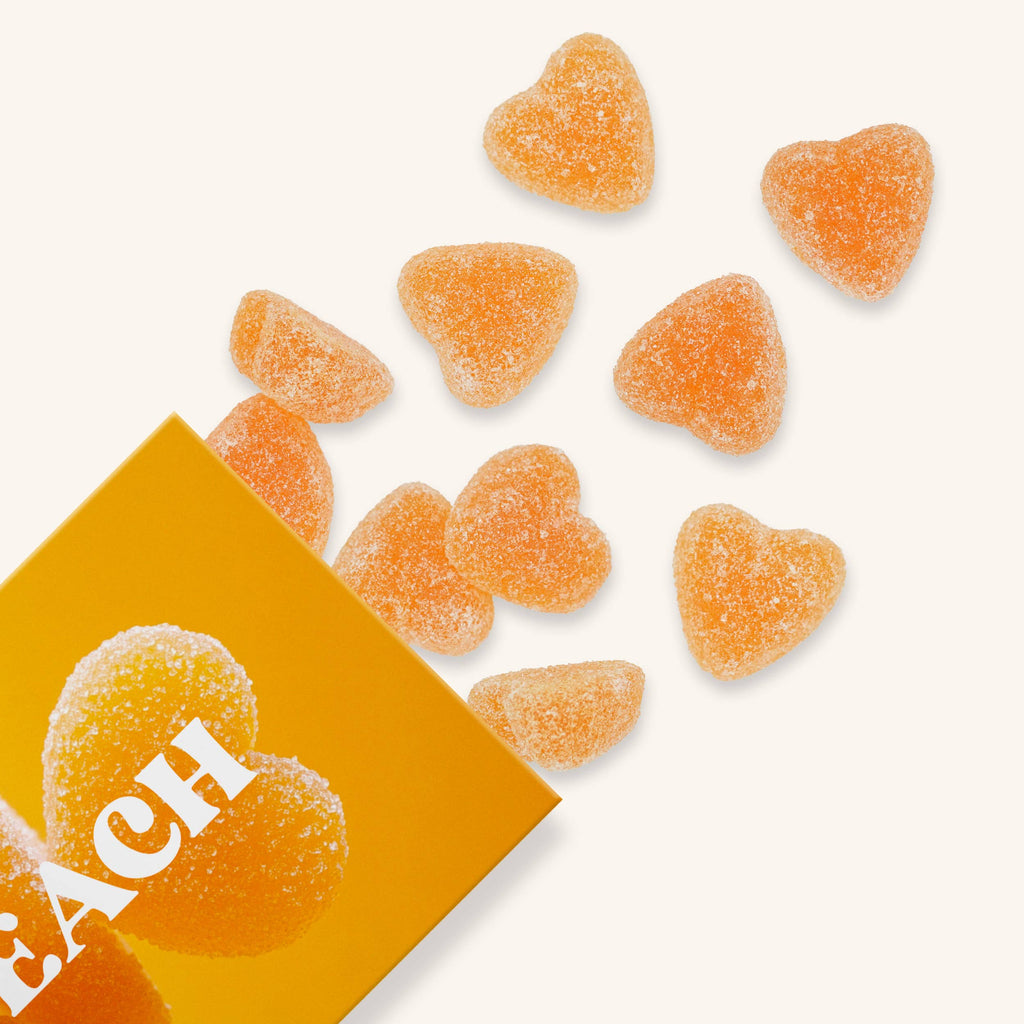 Peach Bellini Gummies, Chewy Candies, All natural