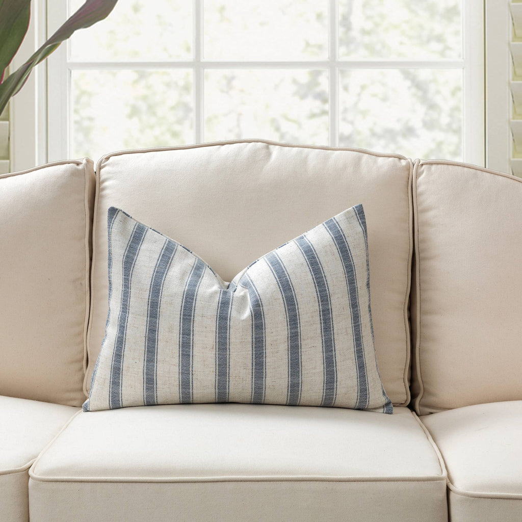 Neutral tones pillows in classic check and stripe pattern