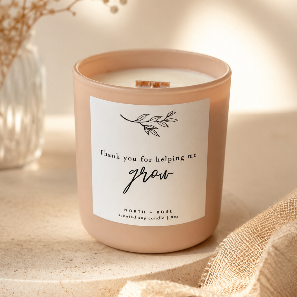 Helping Me Grow Teacher Gift Candle