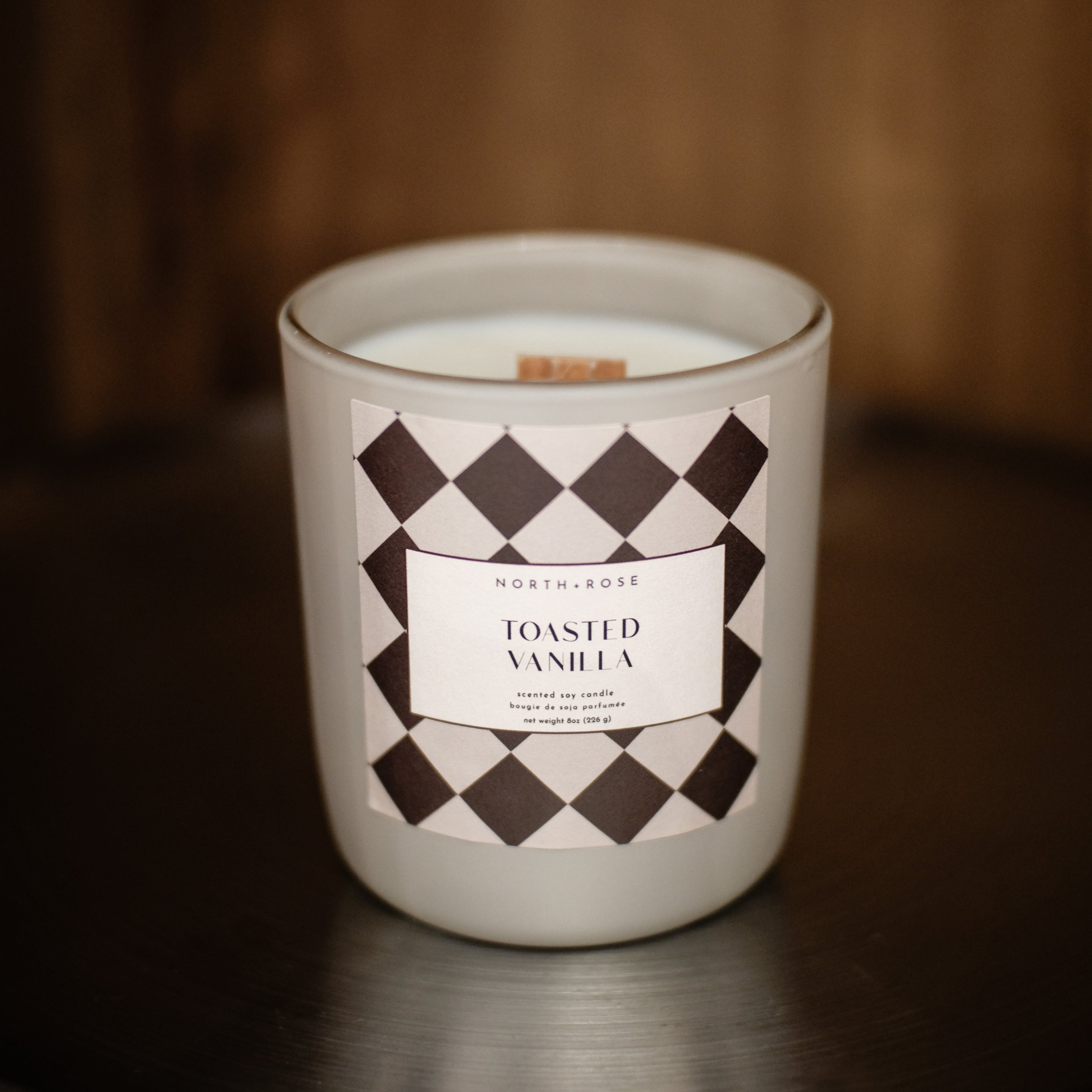 Toasted Vanilla 8oz Wood Wick Candle