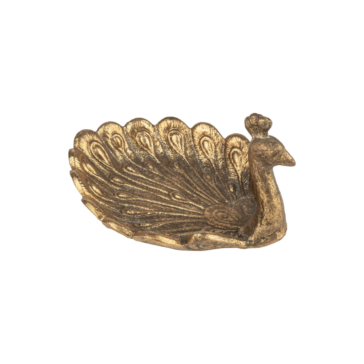 Cast iron peacock trinket tray