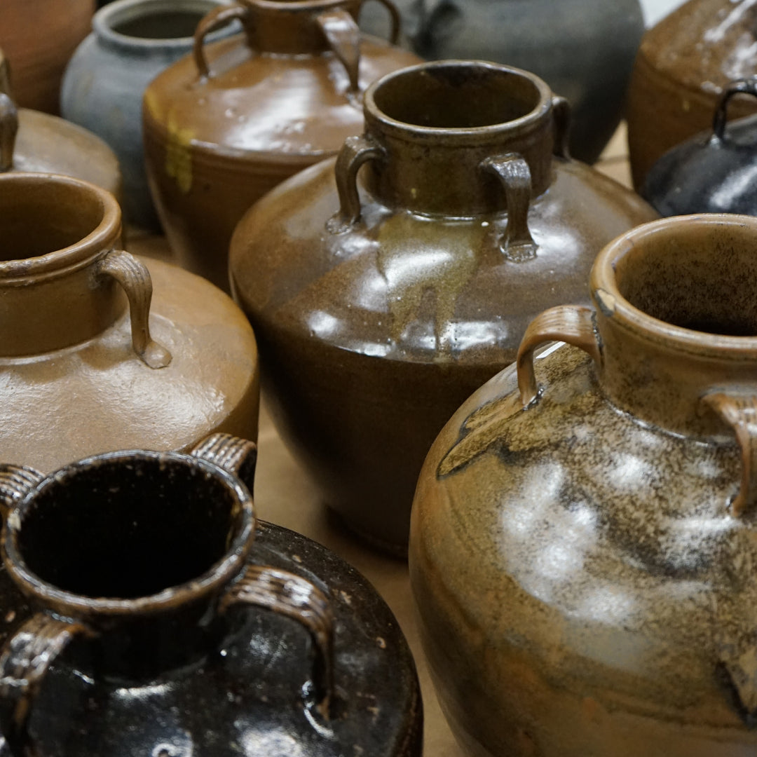 Vintage Brown Glazed Four Handle Pot image 3