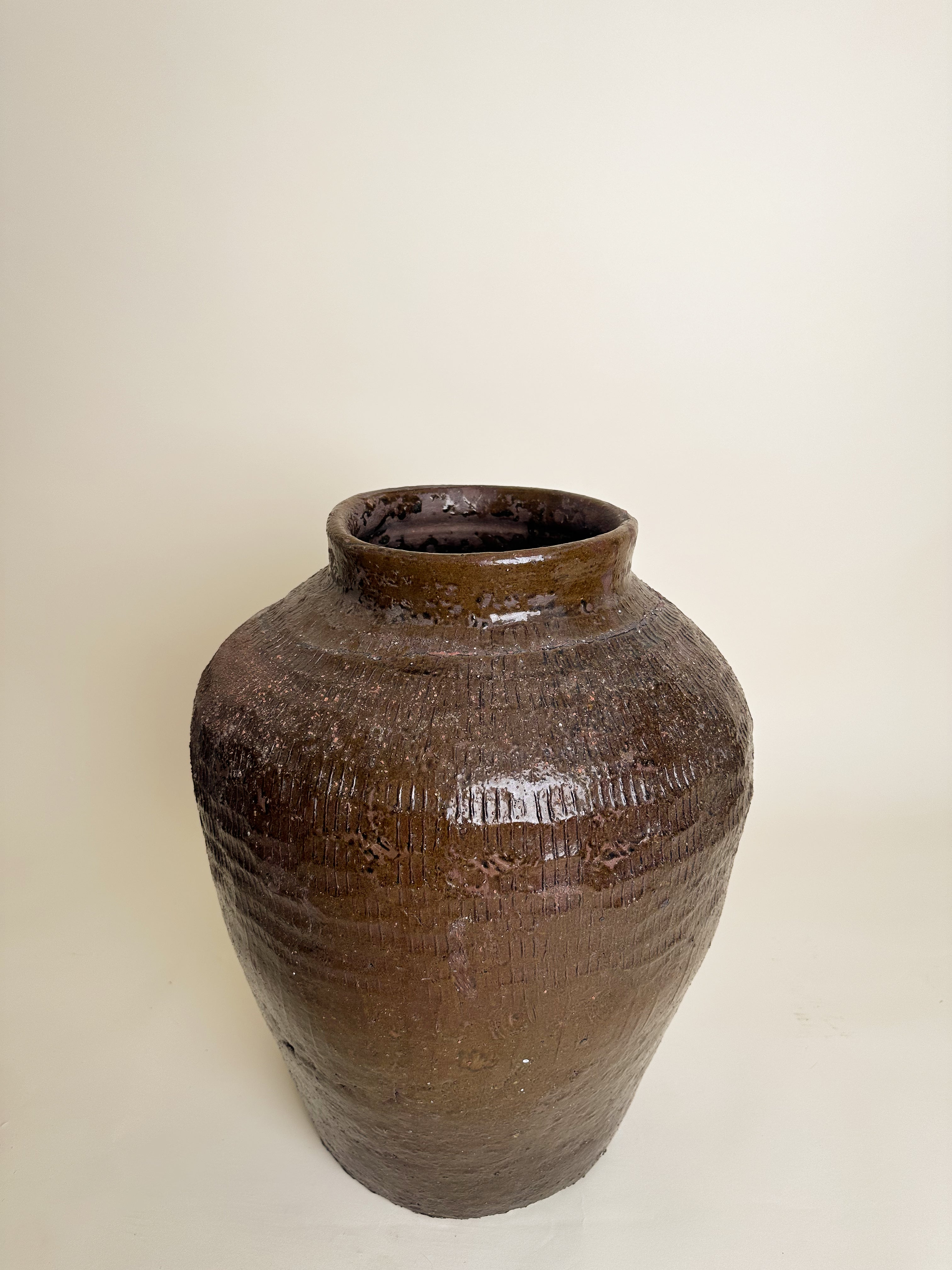 Large Brown Vintage Pot image 1